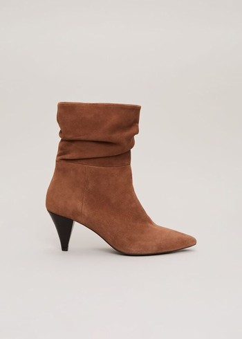 Phase Eight Brown Suede Cone Western Boots Brown Canada | HKNRPL-590